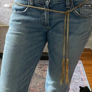 Vintage gold belt chain with tassels